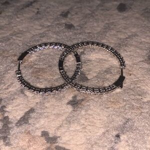 Rhinestone hoop earrings
